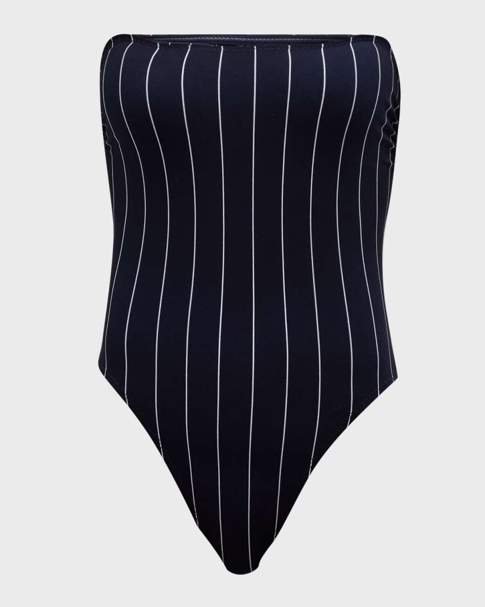 Bishop Striped Strapless One-Piece Swimsuit