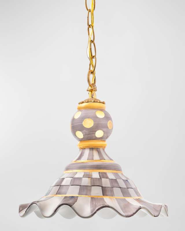 Sterling Check Pendant Light, Medium