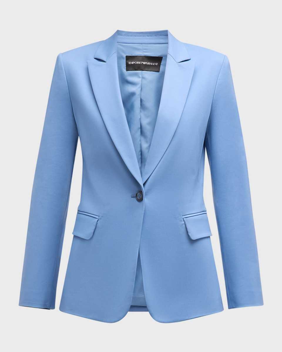 Single-Button Couture Cotton Blazer