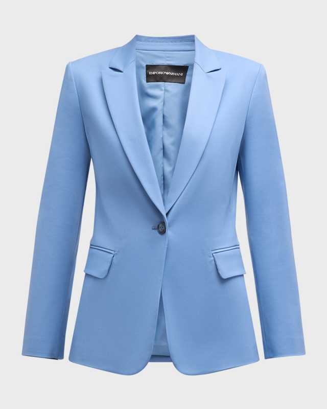 Single-Button Couture Cotton Blazer