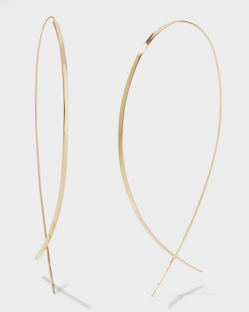 Flat 14K Upside Down Hoop Earrings