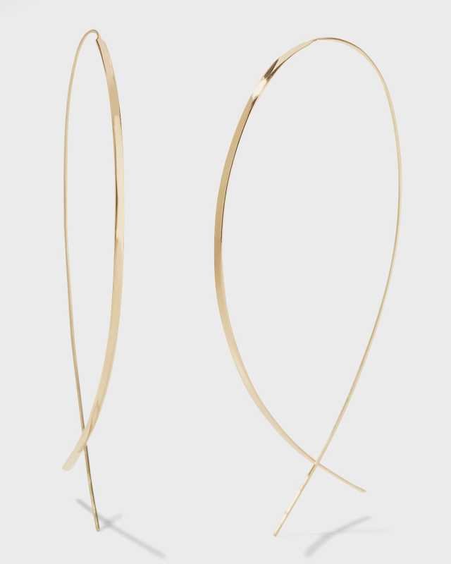 Flat 14K Upside Down Hoop Earrings