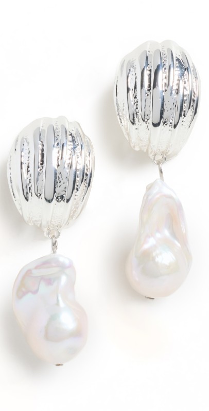 By Alona Athena Pearl Earrings Silver/Pearl