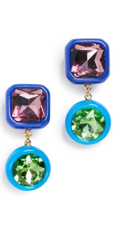 Lele Sadoughi Gem Drop Earrings NAVY POP