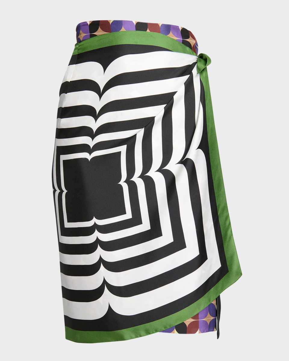 Scarfy Printed Wrap Midi Skirt