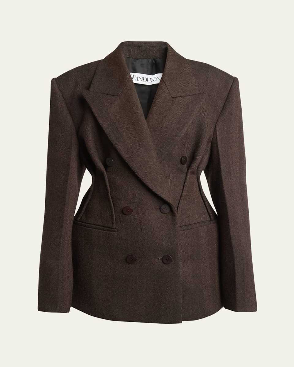 Hourglass Double-Breasted Wool Jacket