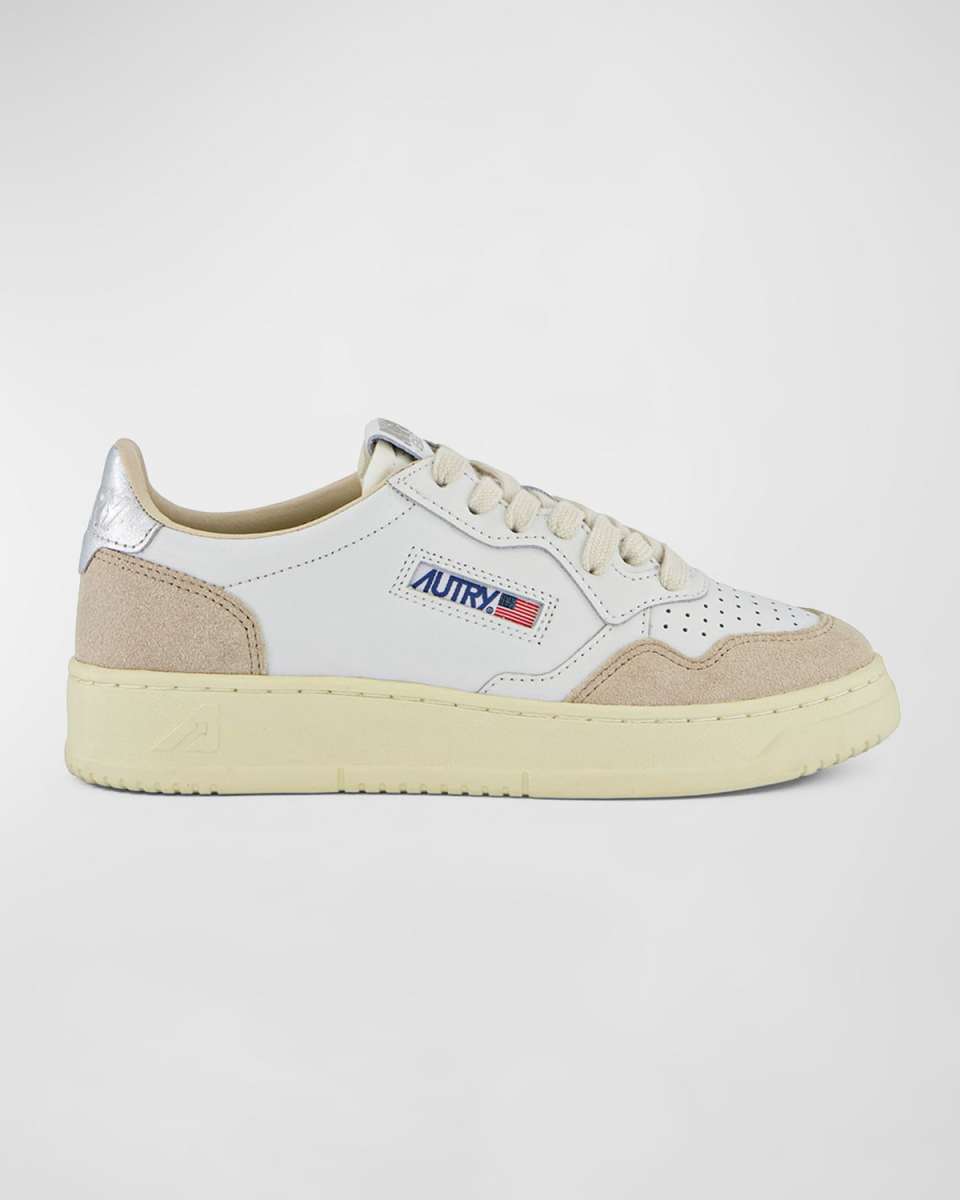 Medalist Mixed Leather Low-Top Sneakers
