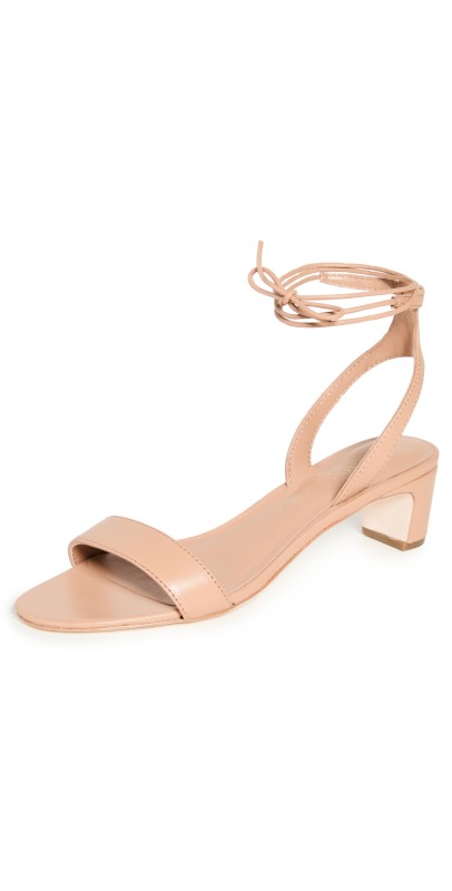 Loeffler Randall Mid Heel Ankle Wrap Sandals Dune