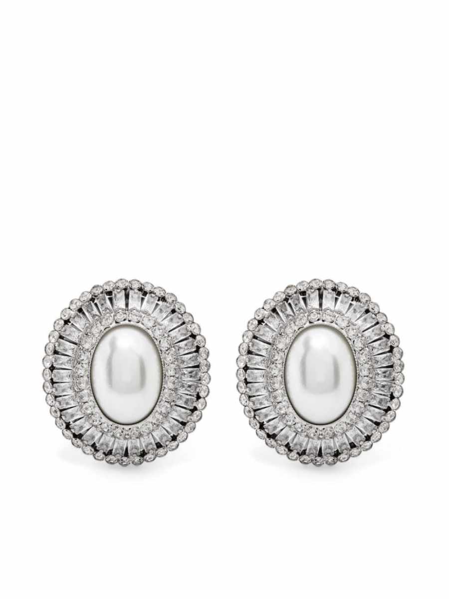 crystal-embellished clip-on earrings