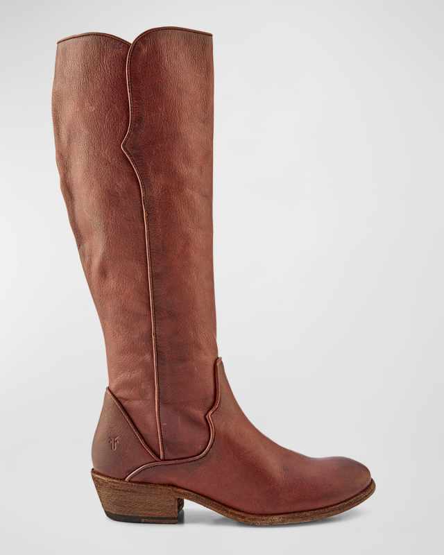 Carson Leather Piping Tall Boots