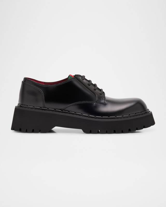 Thea Leather Web Derby Loafers
