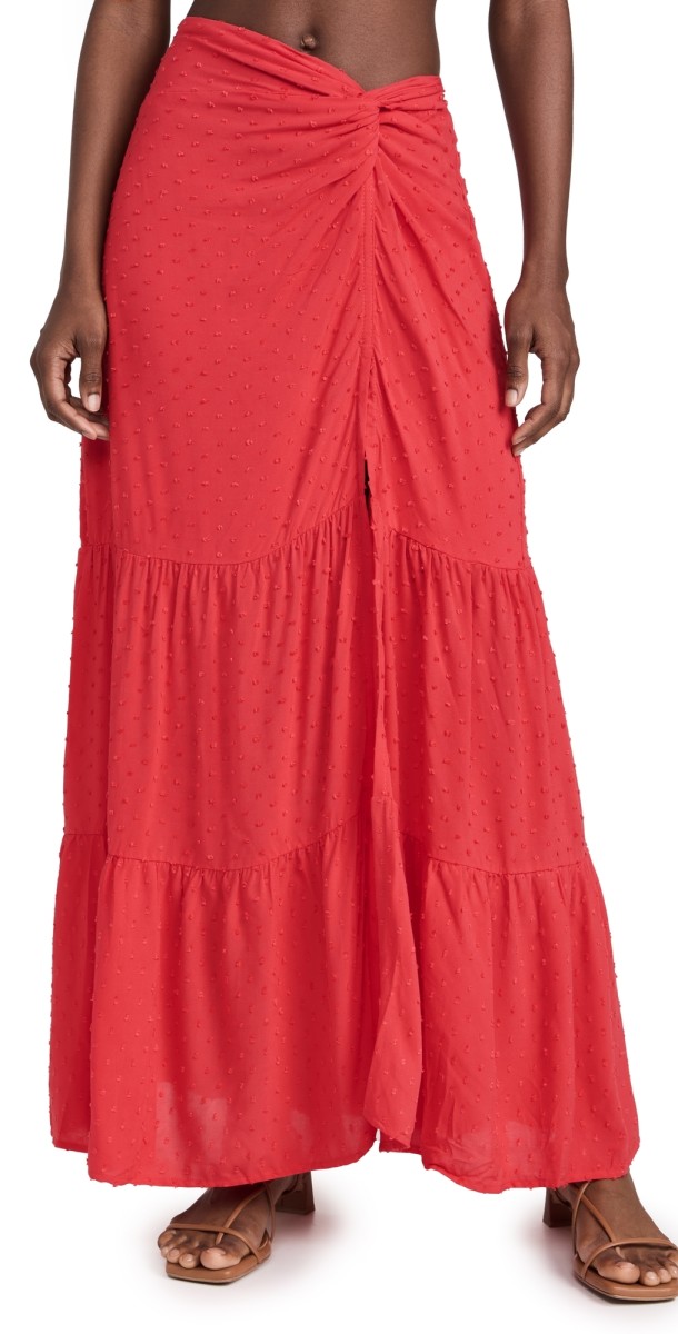 Peixoto Valentina Skirt Red Sangria Lotus