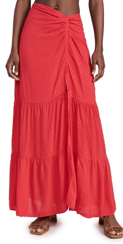 Peixoto Valentina Skirt Red Sangria Lotus
