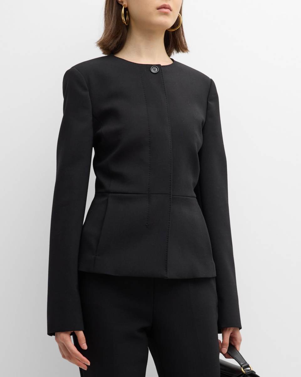 Pepli Single-Breasted Crepe Jacket