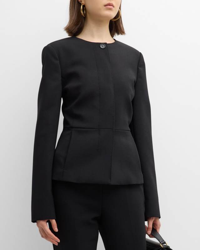 Pepli Single-Breasted Crepe Jacket