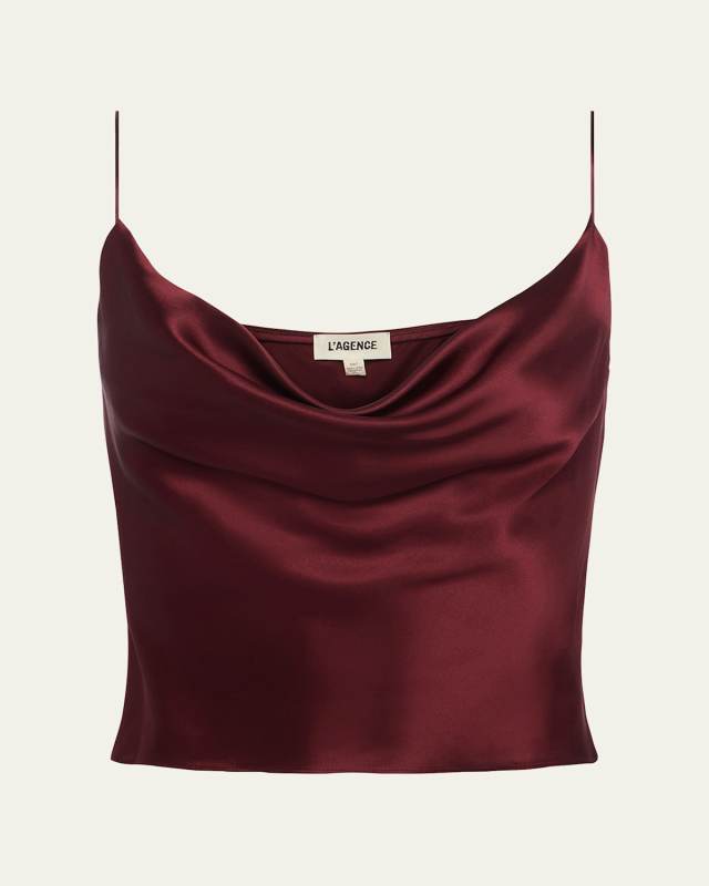 Calista Cowl-Neck Silk Camisol