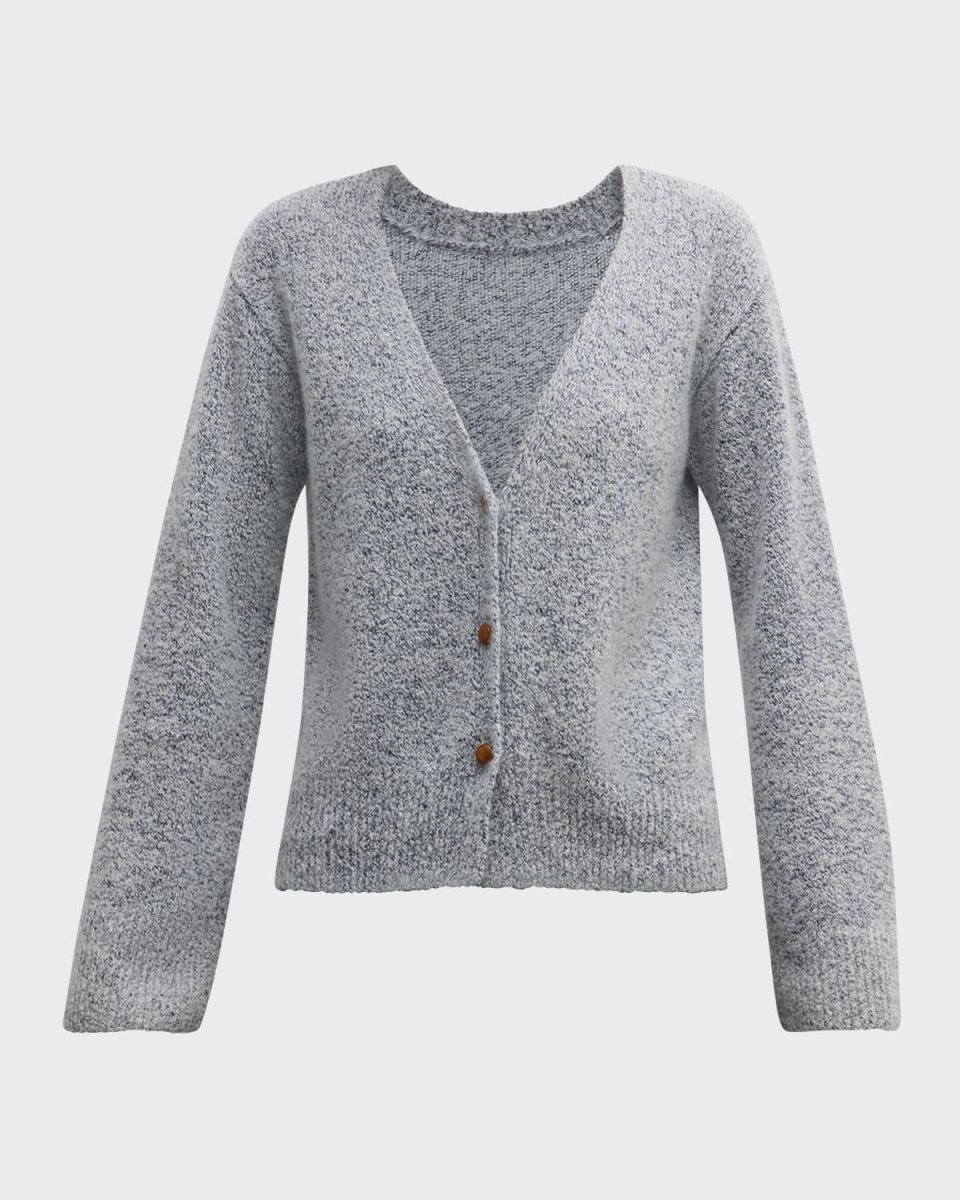 Luxury Delight Heathered Button-Down Cashmere Cardigan