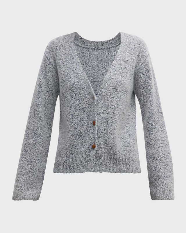 Luxury Delight Heathered Button-Down Cashmere Cardigan