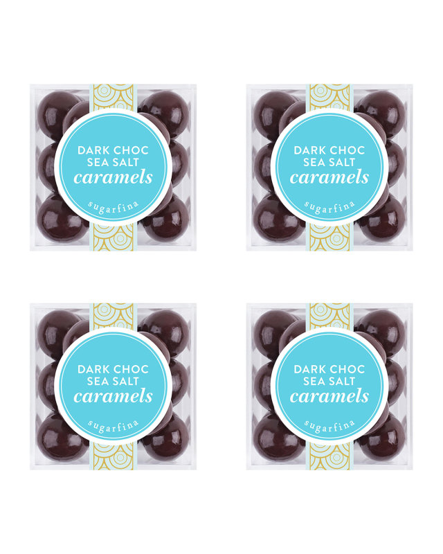 Dark Chocolate Sea Salt Caramels, Small Cube 4-Piece Kit