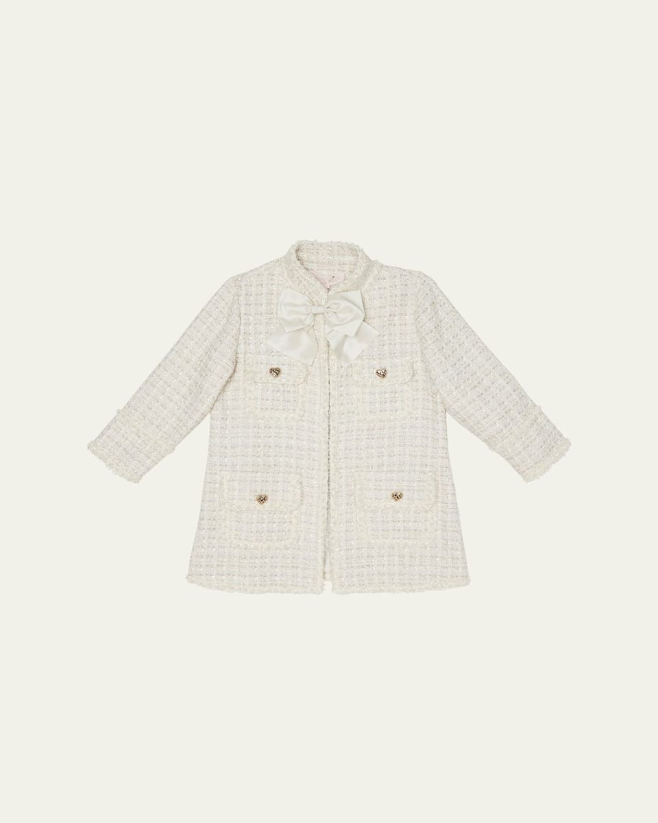 Girl's Aubazine Tweed Embellished Coat, Size 3T-11