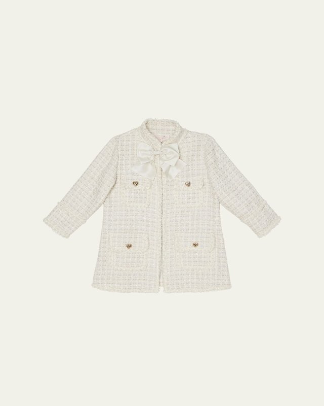 Girl's Aubazine Tweed Embellished Coat, Size 3T-11