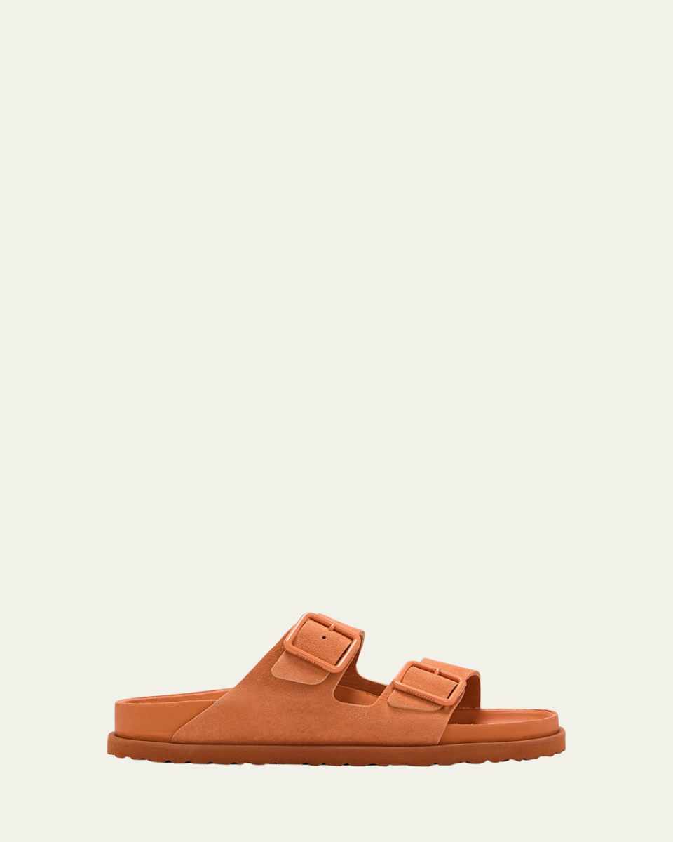 Arizona Suede Dual-Buckle Slide Sandals