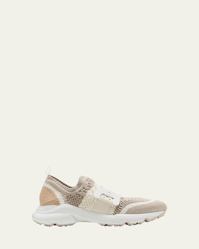 Stretch Woven Cotton Runner Sneakers