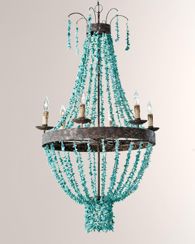 Beaded Turquoise Chandelier