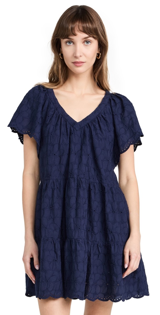 Velvet Wynette Dress Navy