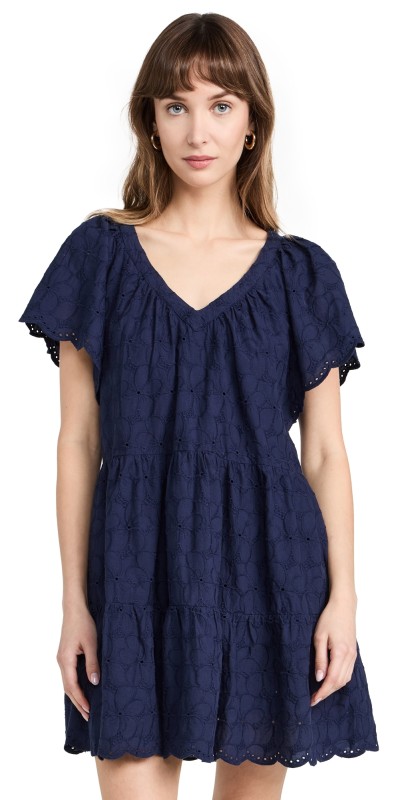 Velvet Wynette Dress Navy