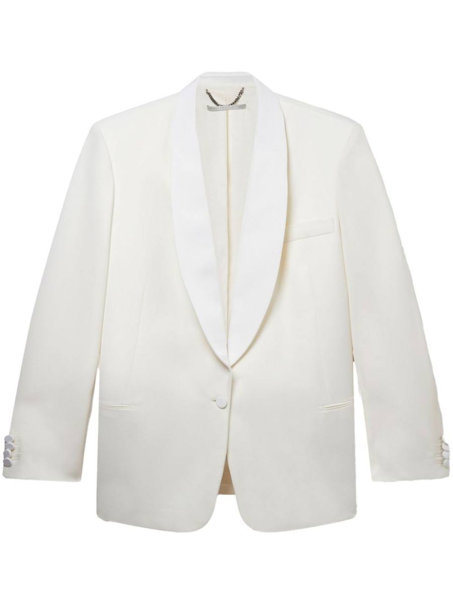 shawl-collar wool blazer