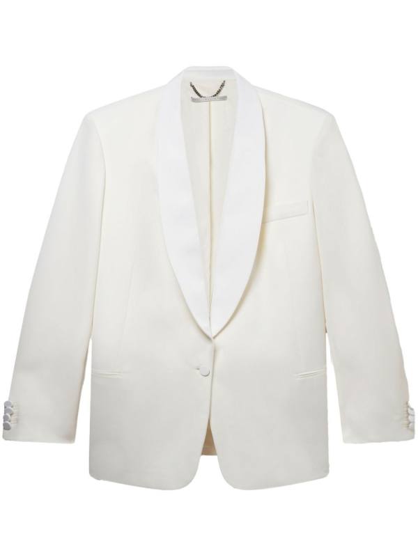 shawl-collar wool blazer