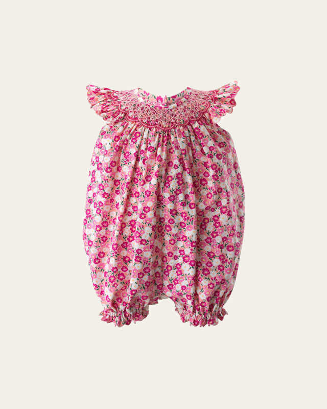 Girl's Carnation Smocked Babysuit, Size 3M-24