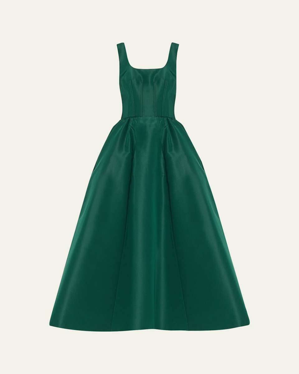 Fit-and-Flare Corset Midi Dress