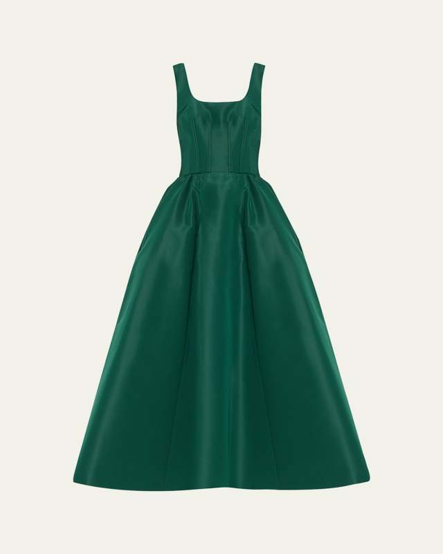 Fit-and-Flare Corset Midi Dress