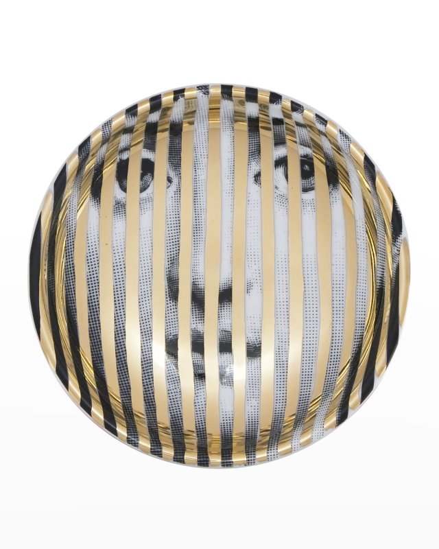Round ashtray Tema e Variazioni n34 gold stripes