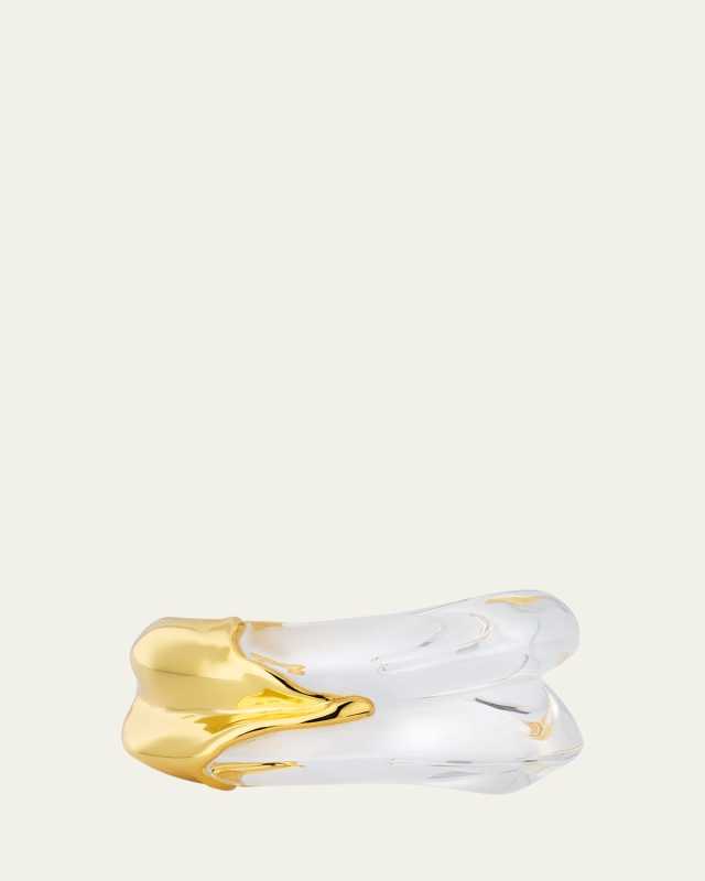 Liquid Lucite Wave Hinged Cuff