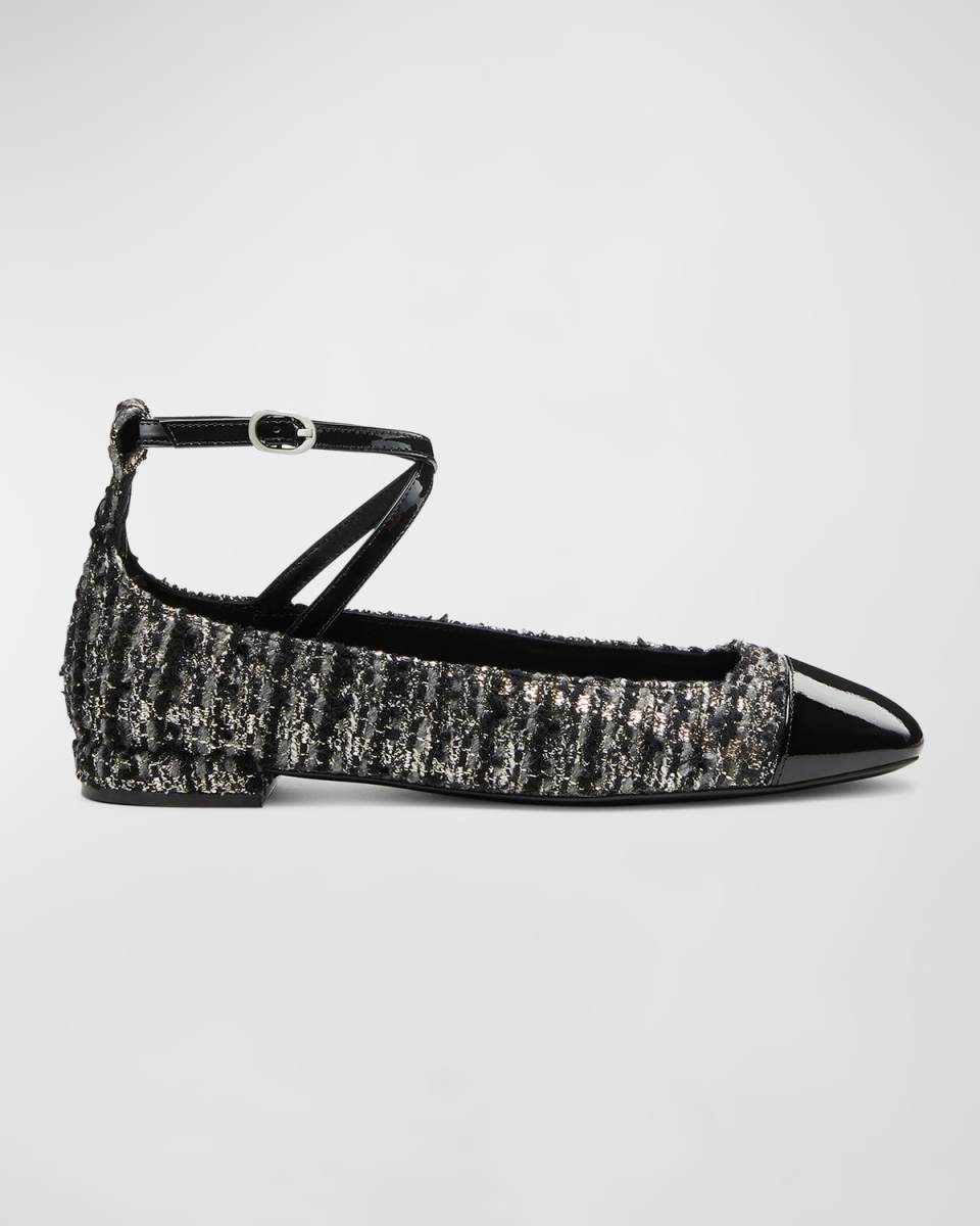 Eden Tweed Crisscross Ballerina Flats