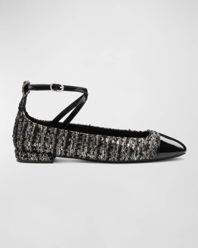 Eden Tweed Crisscross Ballerina Flats