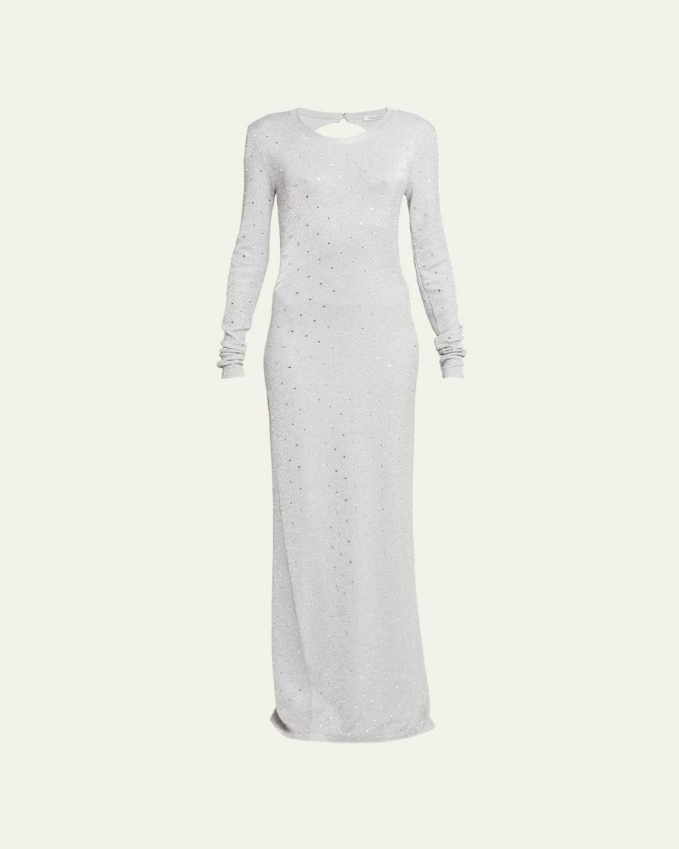 Crystal Knit Open-Back Dress