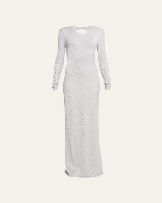 Crystal Knit Open-Back Dress