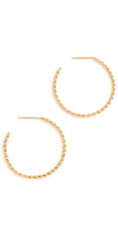 Ariel Gordon Jewelry 14k Skinny Twine Hoops Gold