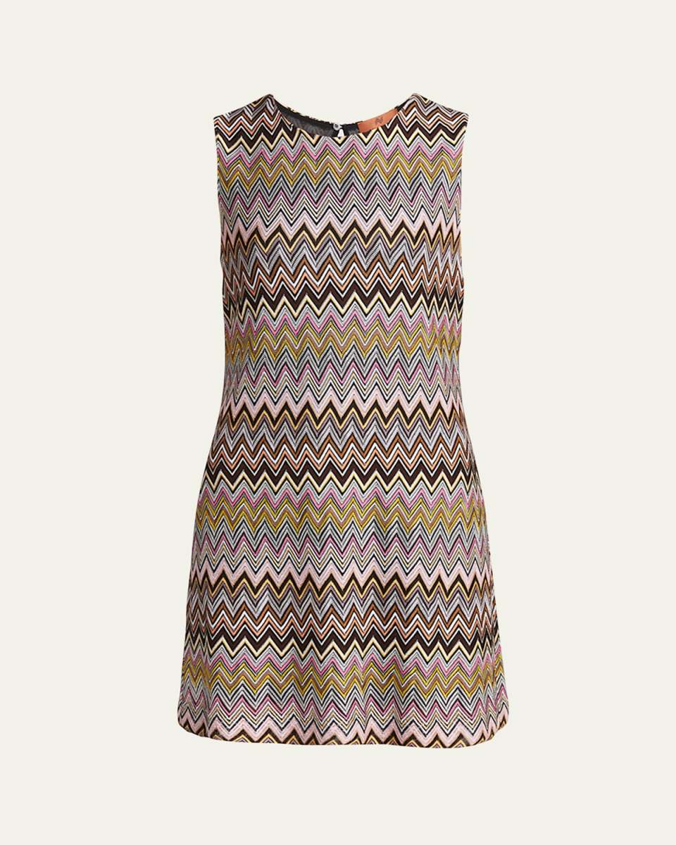 Chevron Sleeveless Short Dress