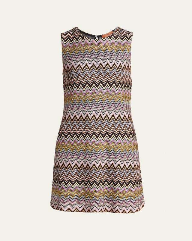 Chevron Sleeveless Short Dress