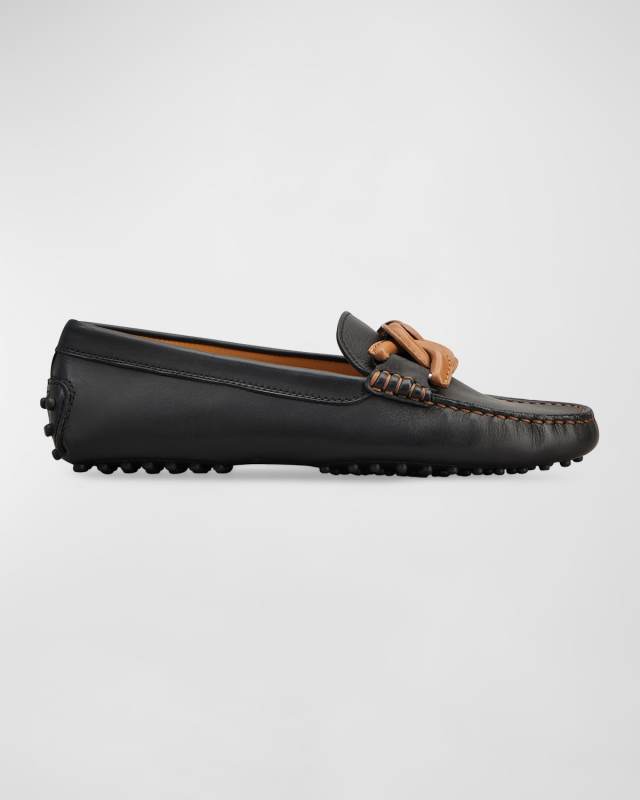Gommini Bicolor Chain Driver Penny Loafers