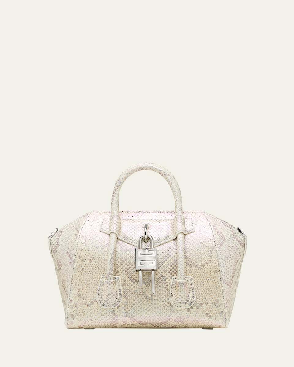 Antigona Lock Mini Top-Handle Bag in Python