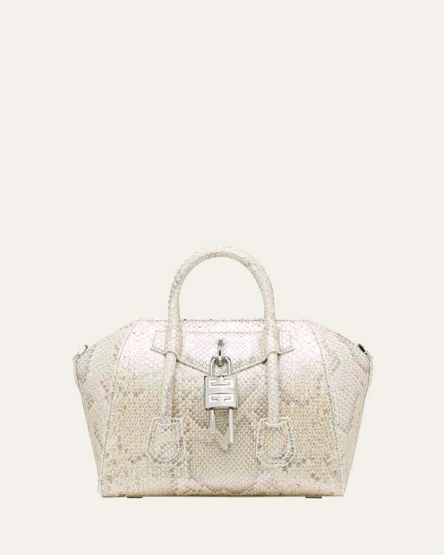 Antigona Lock Mini Top-Handle Bag in Python