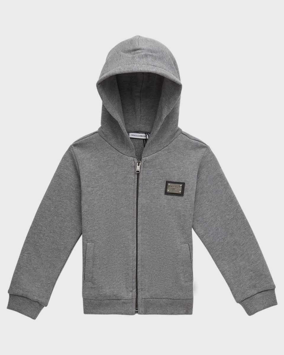 Boy's Logo Plaque Hoodie, Size 12M-30M
