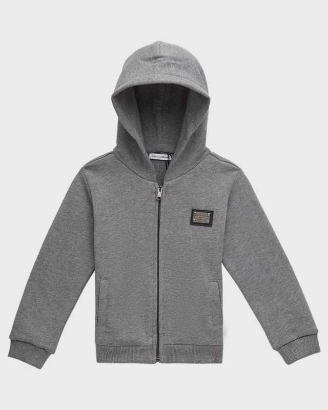 Boy's Logo Plaque Hoodie, Size 12M-30M