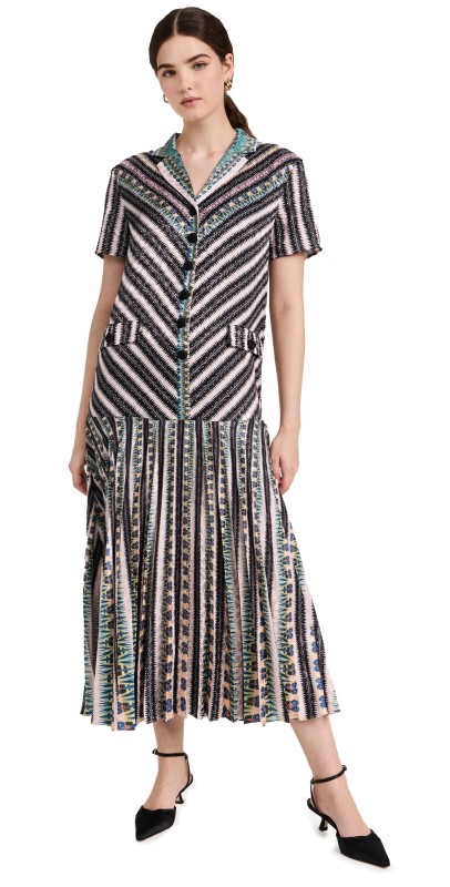 Saloni Sonia C Dress POTHOS STRIPE PLMT